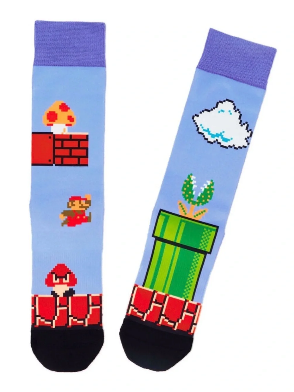 Nintendo Socks with Green Pipe and Red Brick Pixel Art